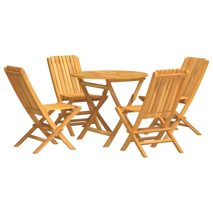 Ensemble à manger de jardin 5 pcs Bois de teck massif - 2