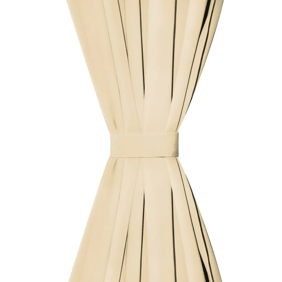 Rideau occultant avec boucles 2 pcs 140 x 245 cm Beige - 3