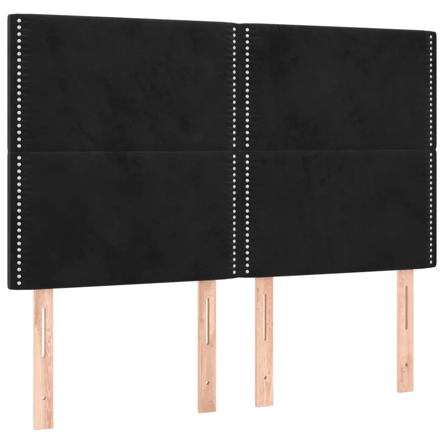 Cadre de lit sans matelas noir 140x190 cm velours - 9
