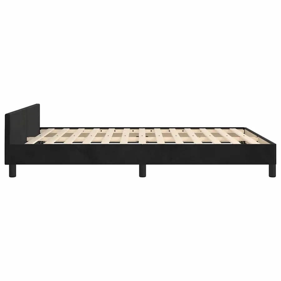 Cadre de lit sans matelas noir 140x190 cm velours - 6