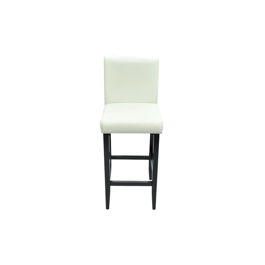 Tabourets de bar lot de 2 blanc similicuir - 4