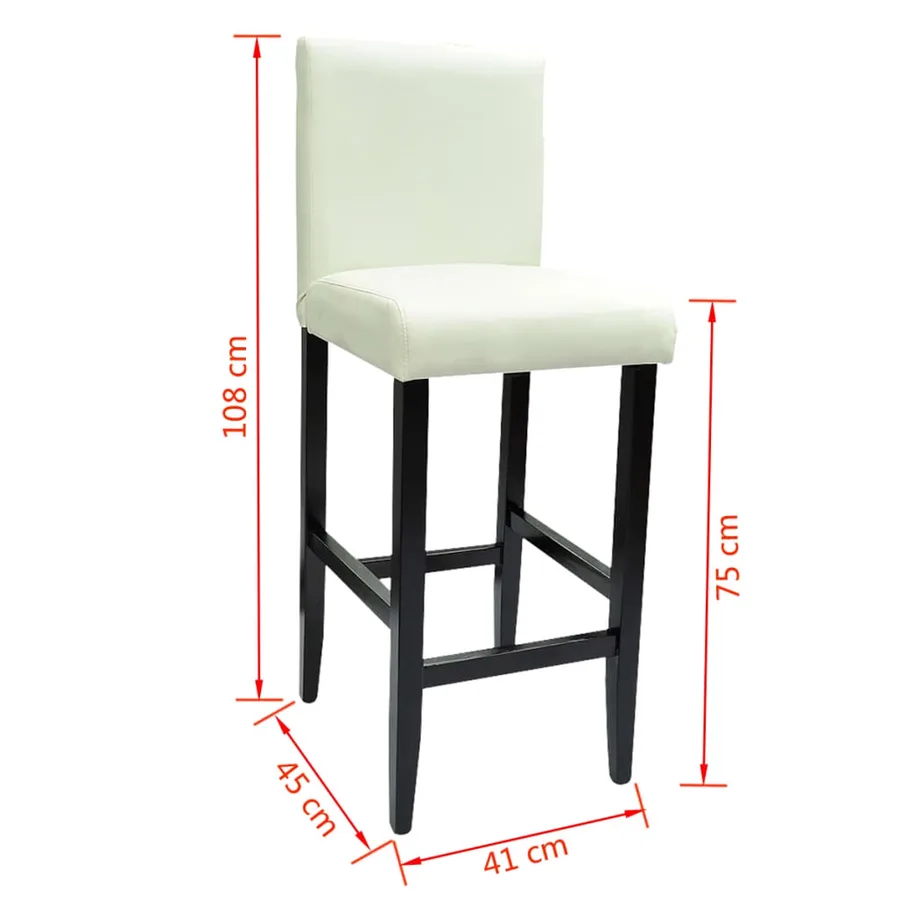 Tabourets de bar lot de 2 blanc similicuir - 6