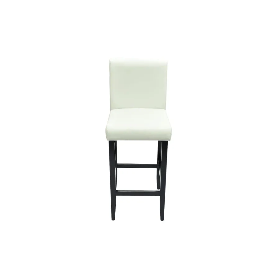 Tabourets de bar lot de 6 blanc similicuir - 3