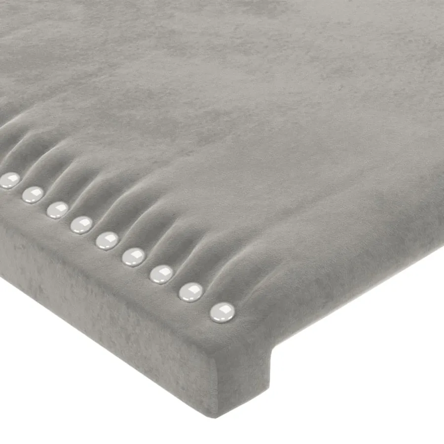 Cadre de lit sans matelas gris clair 100x200 cm velours - 10