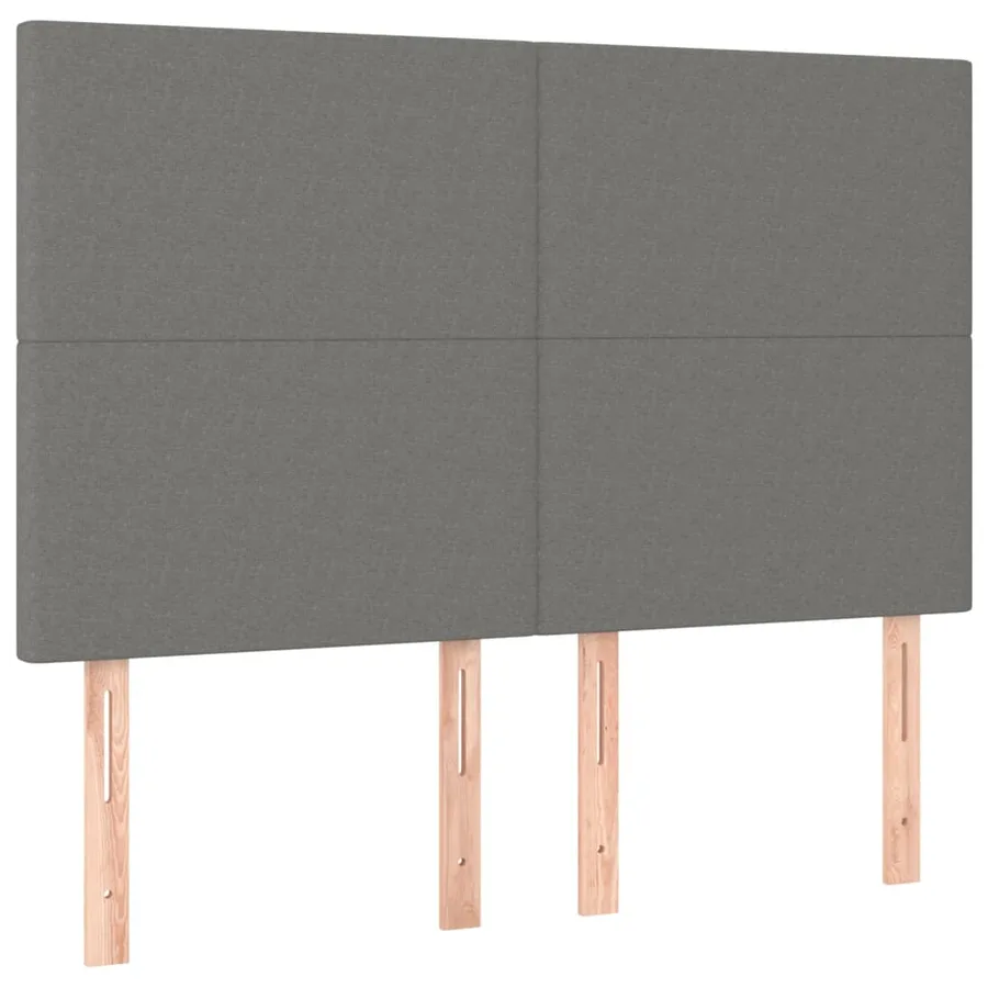 Cadre de lit sans matelas gris foncé 140x190 cm tissu - 9
