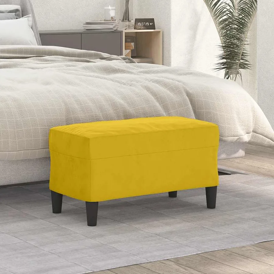Banc Jaune 70x35x41 cm Velours