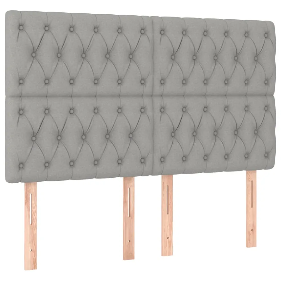 Cadre de lit sans matelas gris clair 140x190 cm tissu - 9