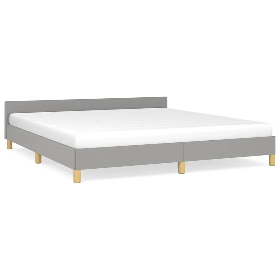Cadre de lit sans matelas gris clair 180x200 cm tissu - 2