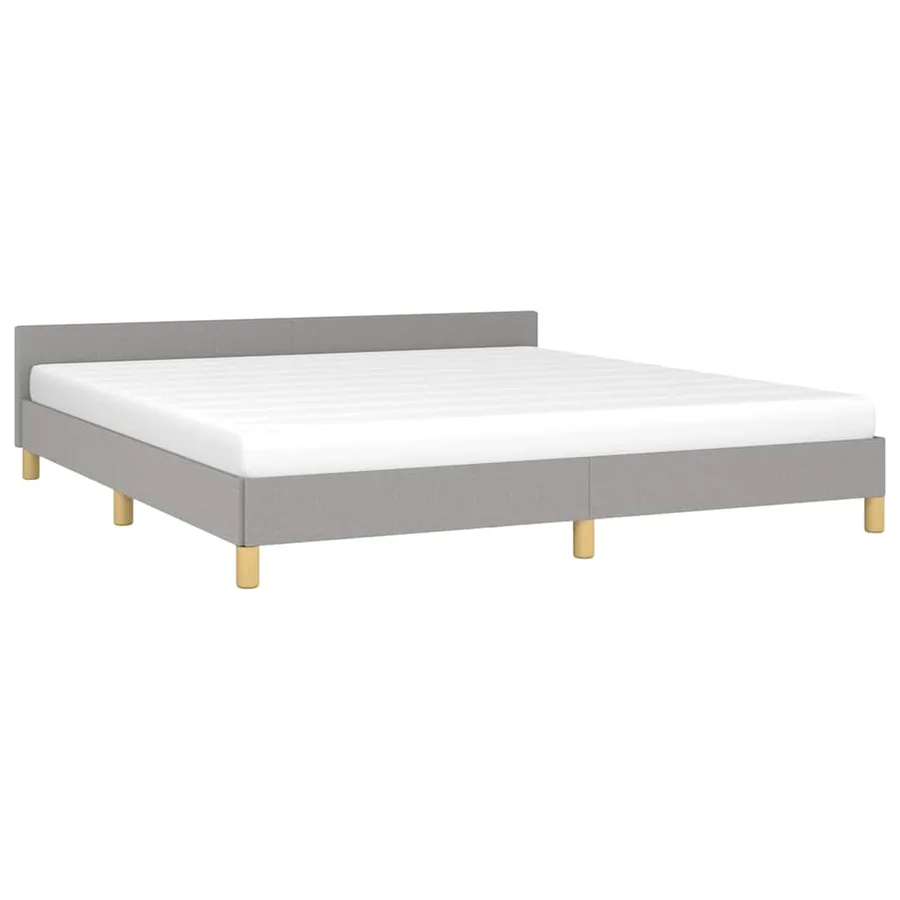 Cadre de lit sans matelas gris clair 180x200 cm tissu - 3