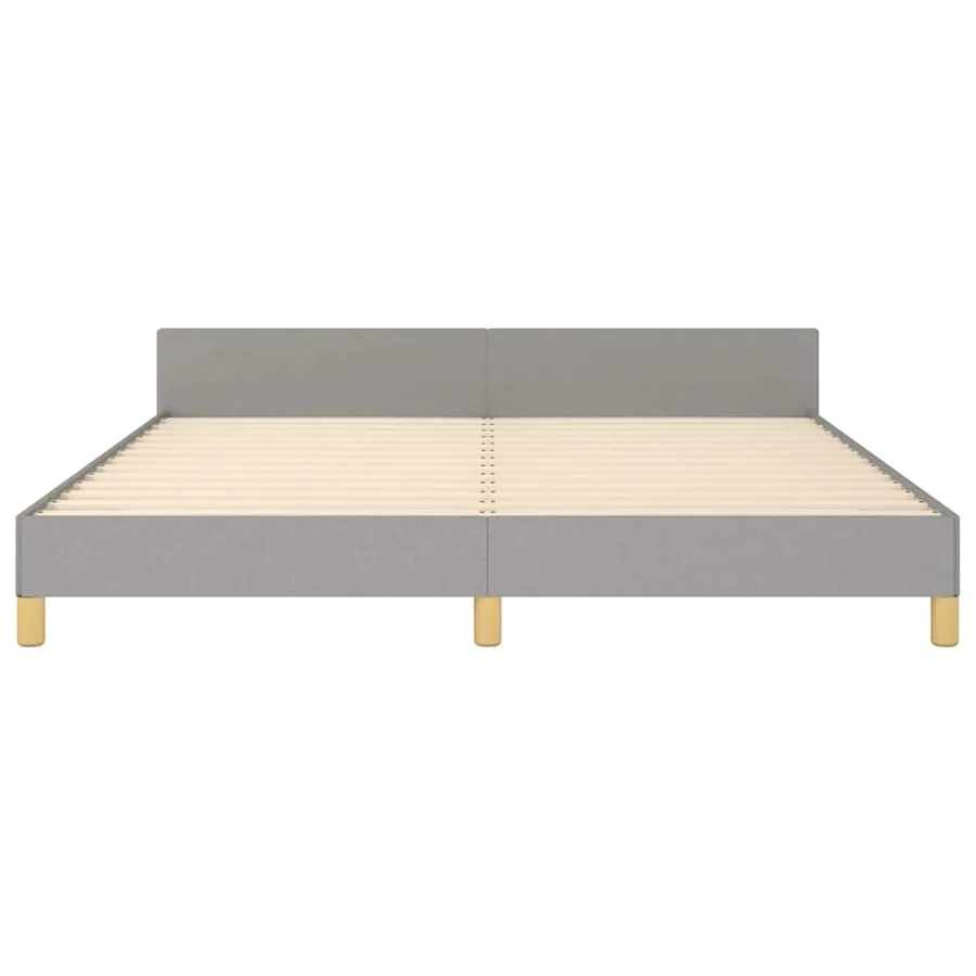 Cadre de lit sans matelas gris clair 180x200 cm tissu - 5