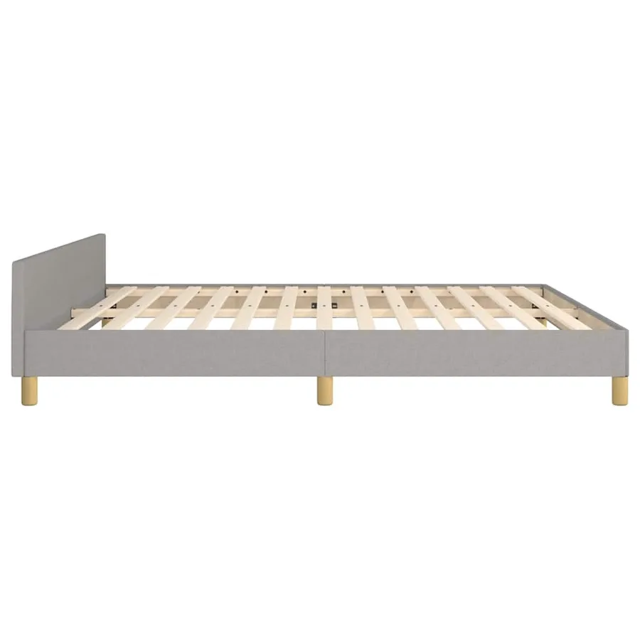 Cadre de lit sans matelas gris clair 180x200 cm tissu - 6