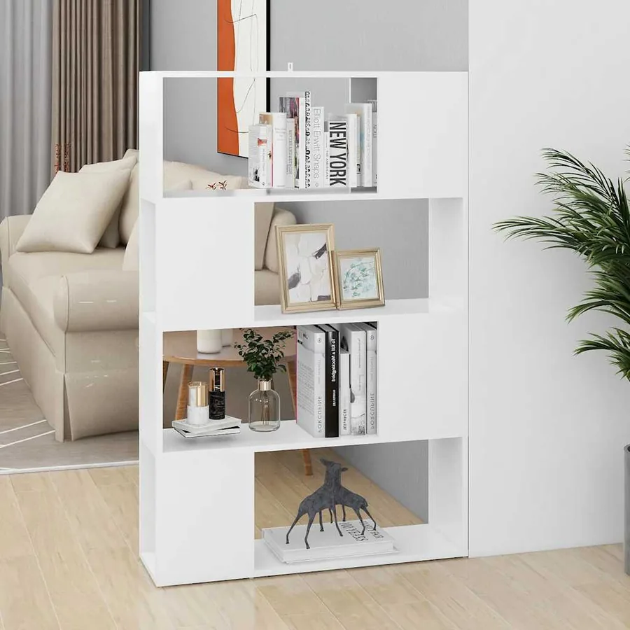 Bibliothèque/Séparateur de pièce Blanc Bois d'ingénierie