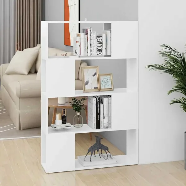 Bibliothèque/Séparateur de pièce Blanc Bois d'ingénierie