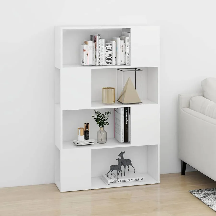 Bibliothèque/Séparateur de pièce Blanc Bois d'ingénierie - 3