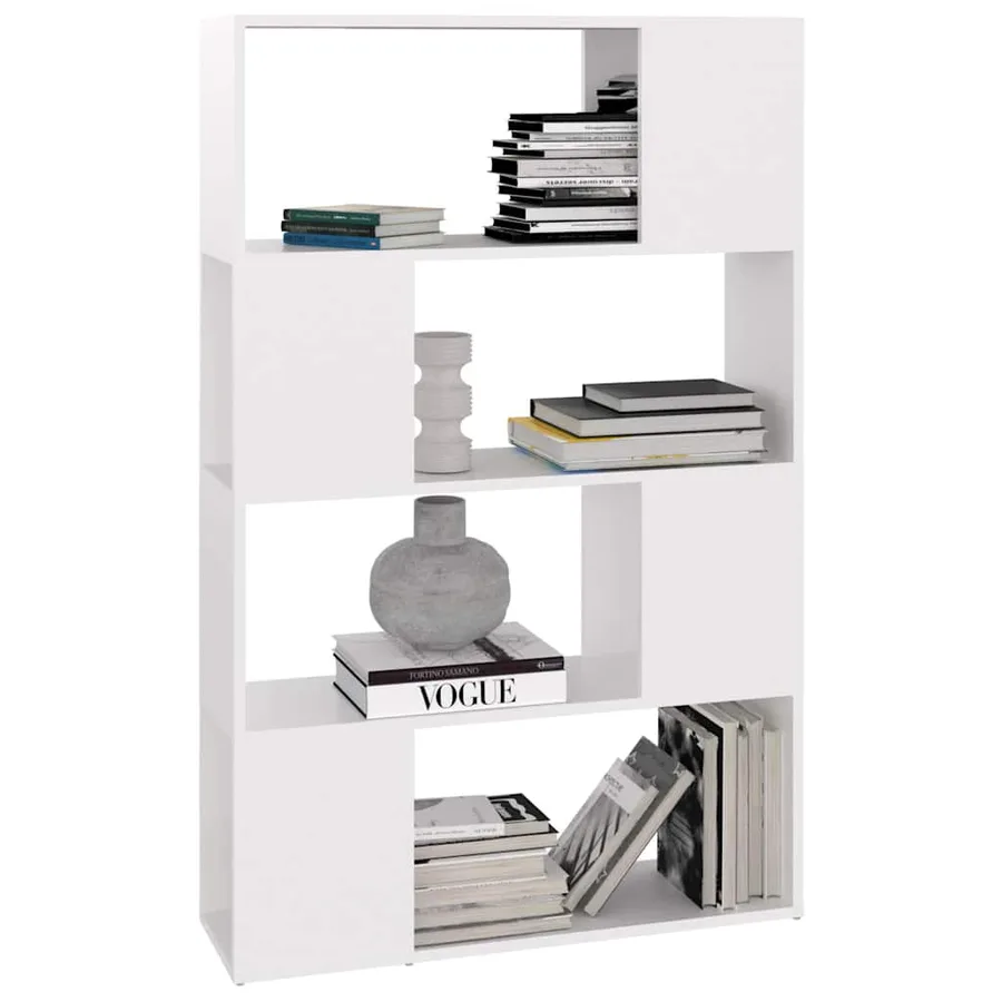 Bibliothèque/Séparateur de pièce Blanc Bois d'ingénierie - 4