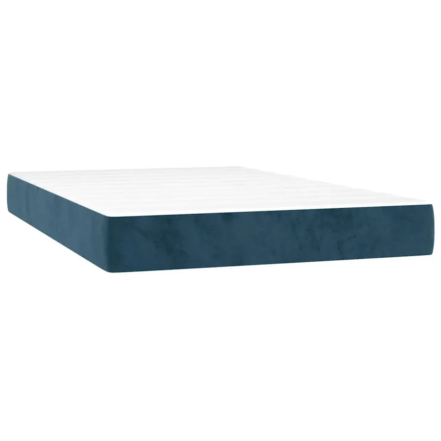 Sommier à lattes de lit avec matelas LED Bleu foncé 120x200 cm - 6