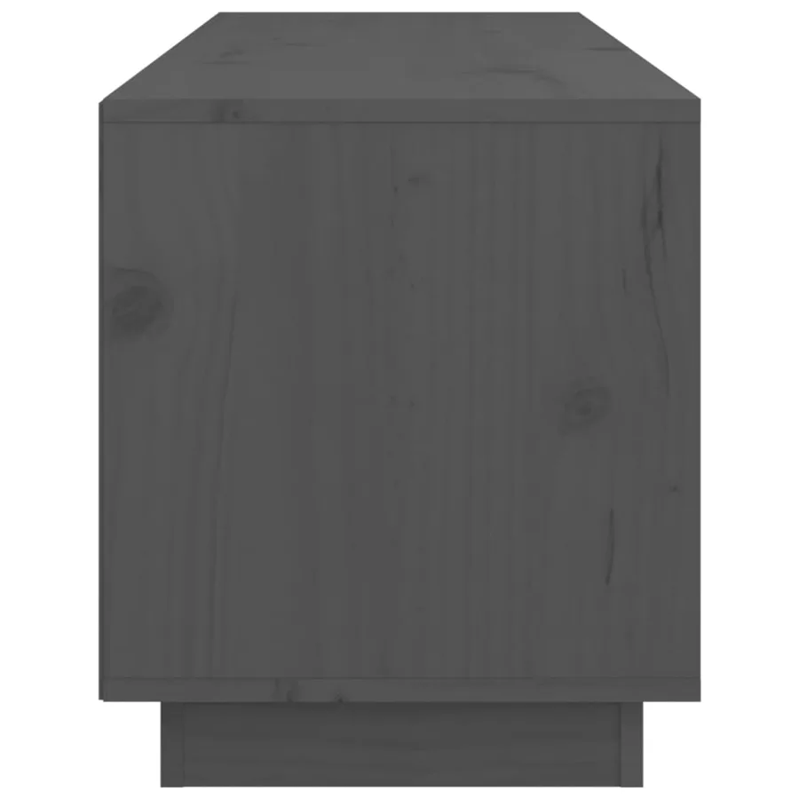 Meuble TV Gris 105x34x40 cm Bois de pin massif - 8