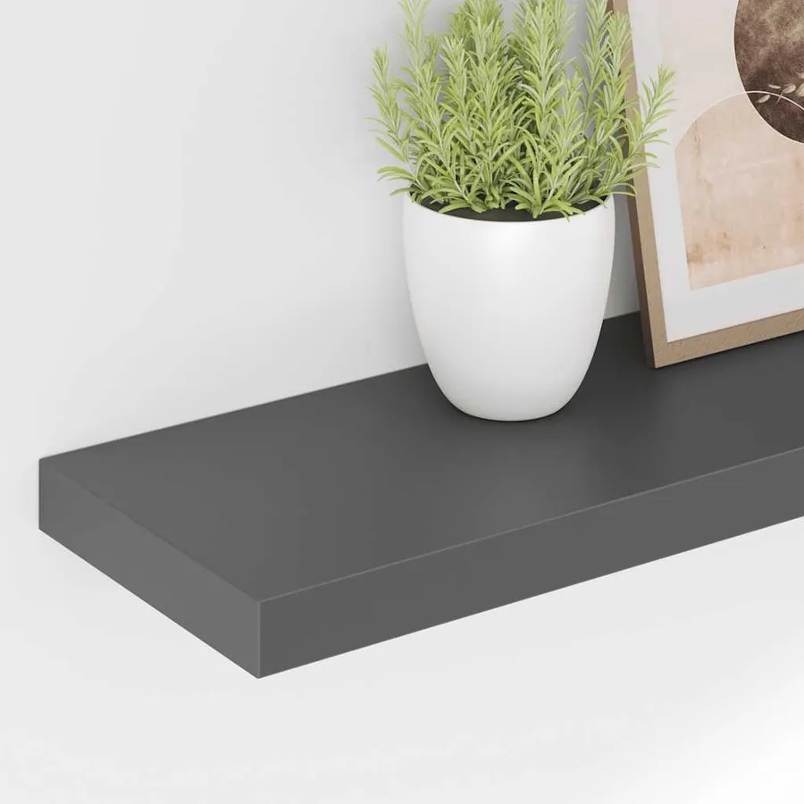 Étagère murale flottante 4 pcs Gris brillant 80x23,5x3,8 cm MDF - 4