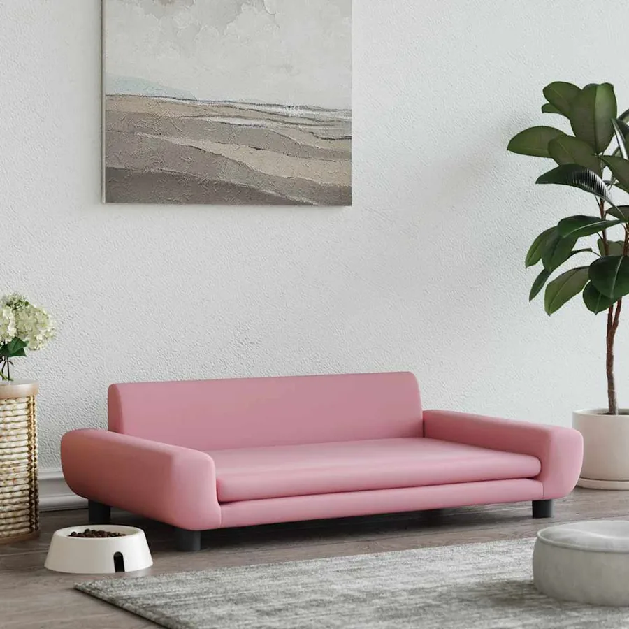 Lit pour chien rose 100x54x33 cm velours