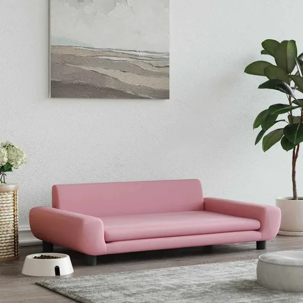 Lit pour chien rose 100x54x33 cm velours