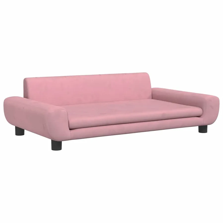 Lit pour chien rose 100x54x33 cm velours - 2