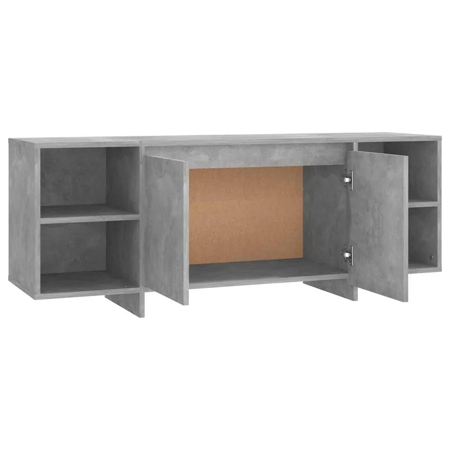 Meuble TV Gris béton 130x35x50 cm Bois d'ingénierie - 6