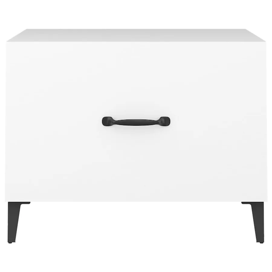 Tables basses avec pieds en métal 2 pcs Blanc 50x50x40 cm - 7