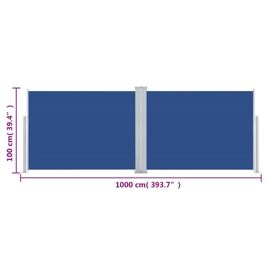 Auvent latéral rétractable Bleu 100 x 1000 cm - 12