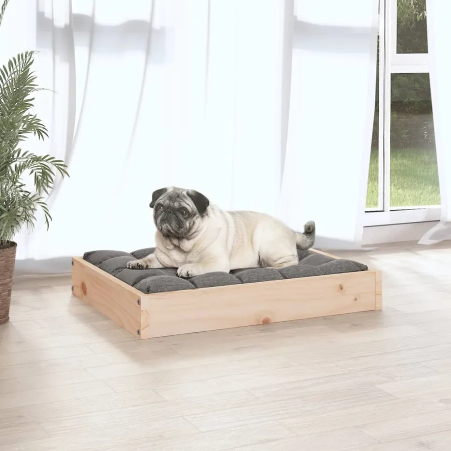 Lit pour chien 61,5x49x9 cm Bois de pin solide - 3