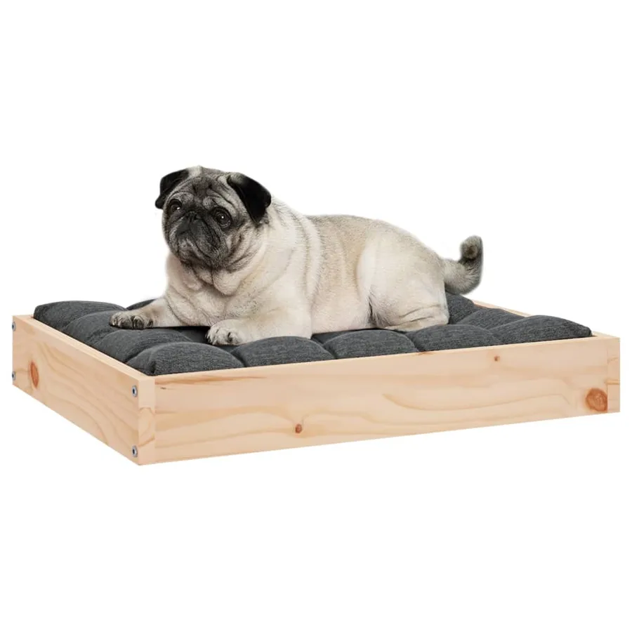 Lit pour chien 61,5x49x9 cm Bois de pin solide - 6