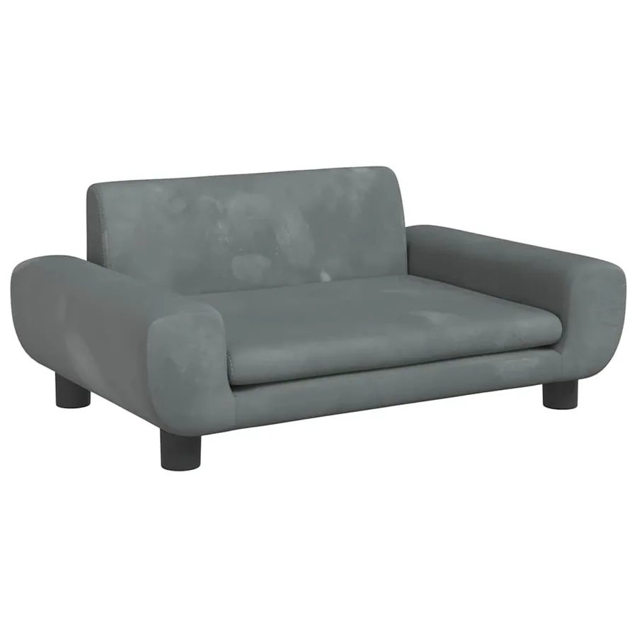 Lit pour chien gris foncé 70x45x33 cm velours - 2