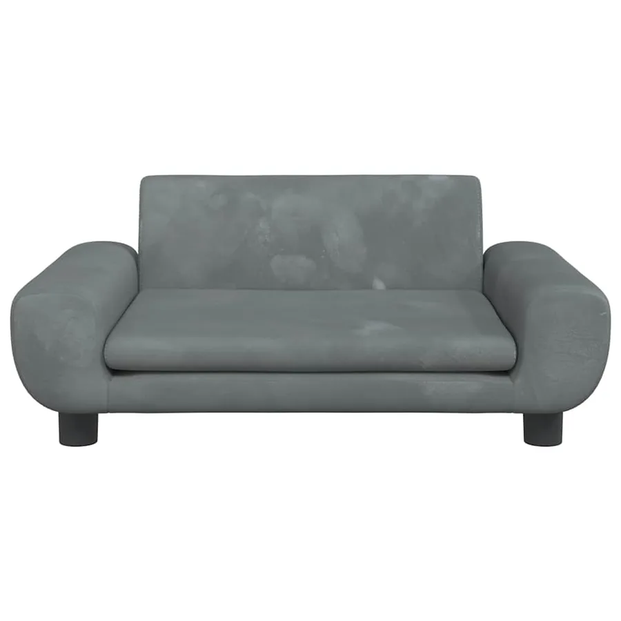Lit pour chien gris foncé 70x45x33 cm velours - 3