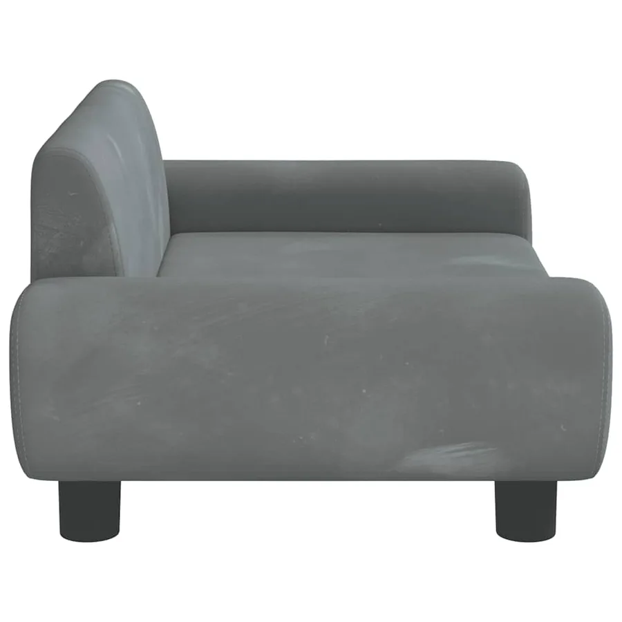 Lit pour chien gris foncé 70x45x33 cm velours - 4