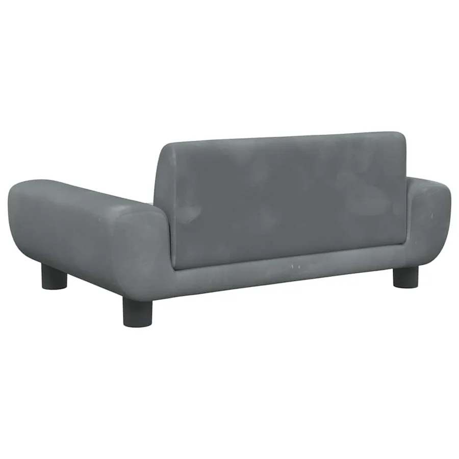 Lit pour chien gris foncé 70x45x33 cm velours - 5