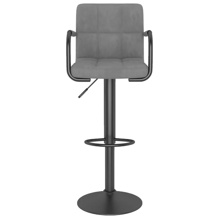 Tabourets de bar lot de 2 gris clair velours - 4