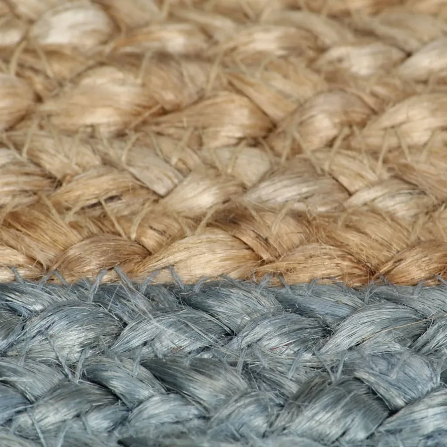 Tapis fait à la main Jute avec bord vert olive 210 cm - 3