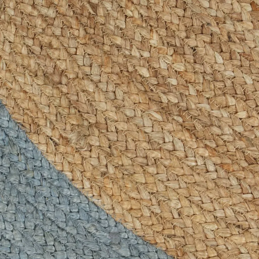 Tapis fait à la main Jute avec bord vert olive 210 cm - 5