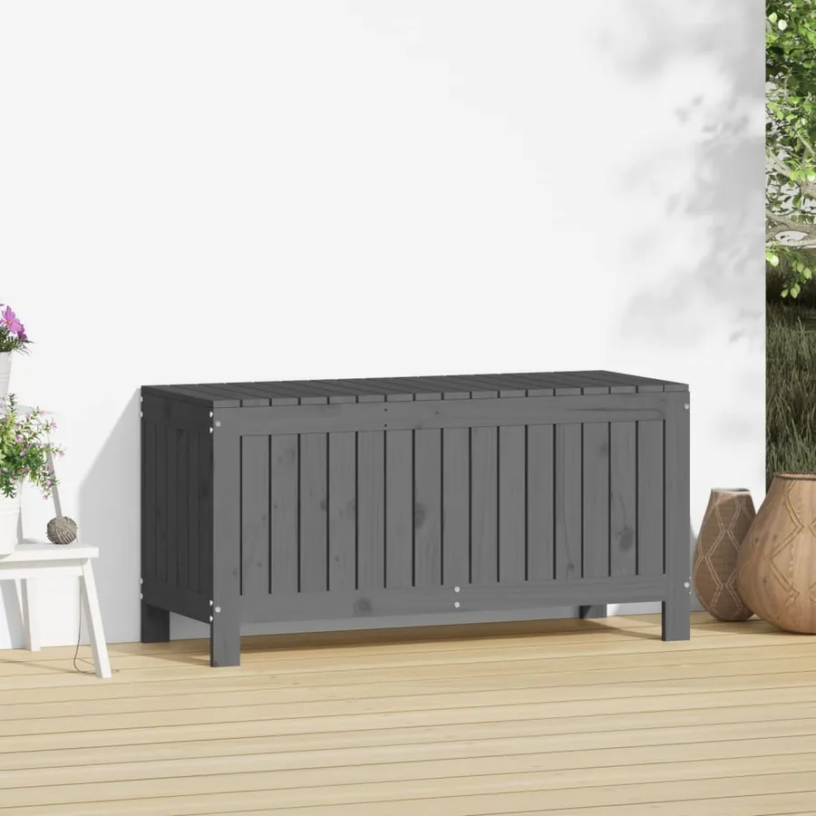 Boîte de rangement de jardin Gris 108x42,5x54 cm Bois de pin - 3