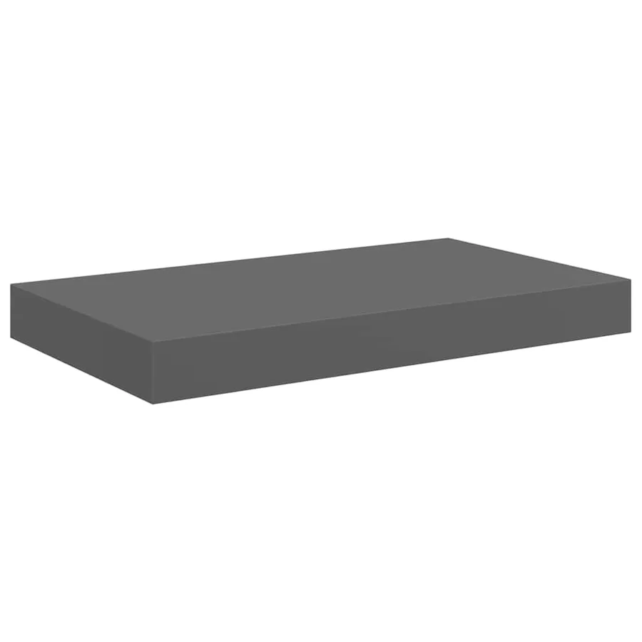 Étagère murale flottante 2 pcs Gris brillant 40x23,5x3,8 cm MDF - 5