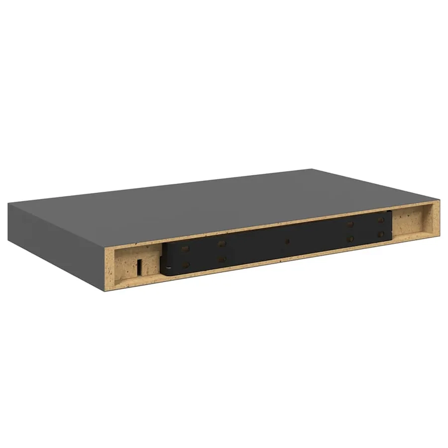 Étagère murale flottante 2 pcs Gris brillant 40x23,5x3,8 cm MDF - 8