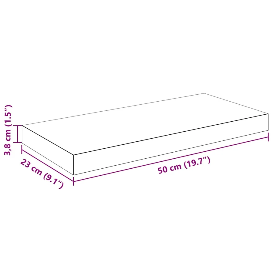 Étagère murale flottante 4 pcs Blanc brillant 50x23,5x3,8 cm MDF - 16