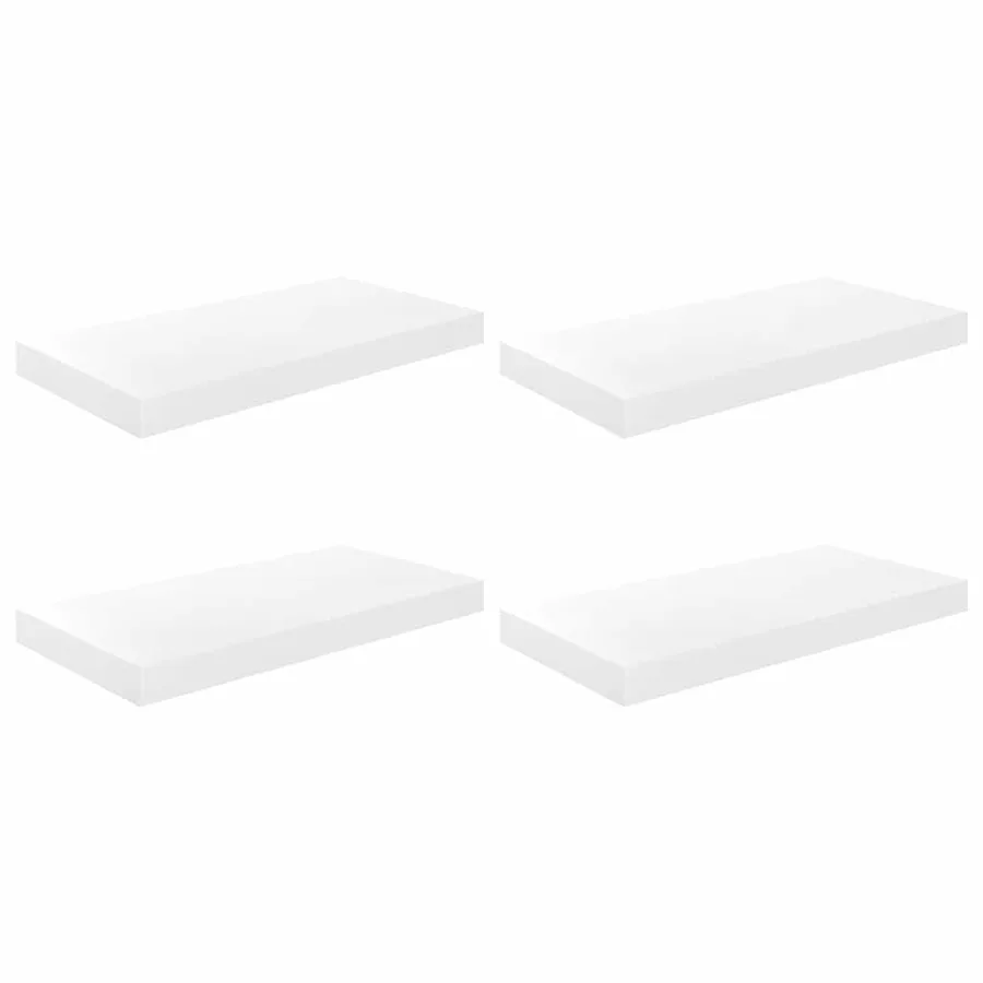 Étagère murale flottante 4 pcs Blanc brillant 50x23,5x3,8 cm MDF - 2
