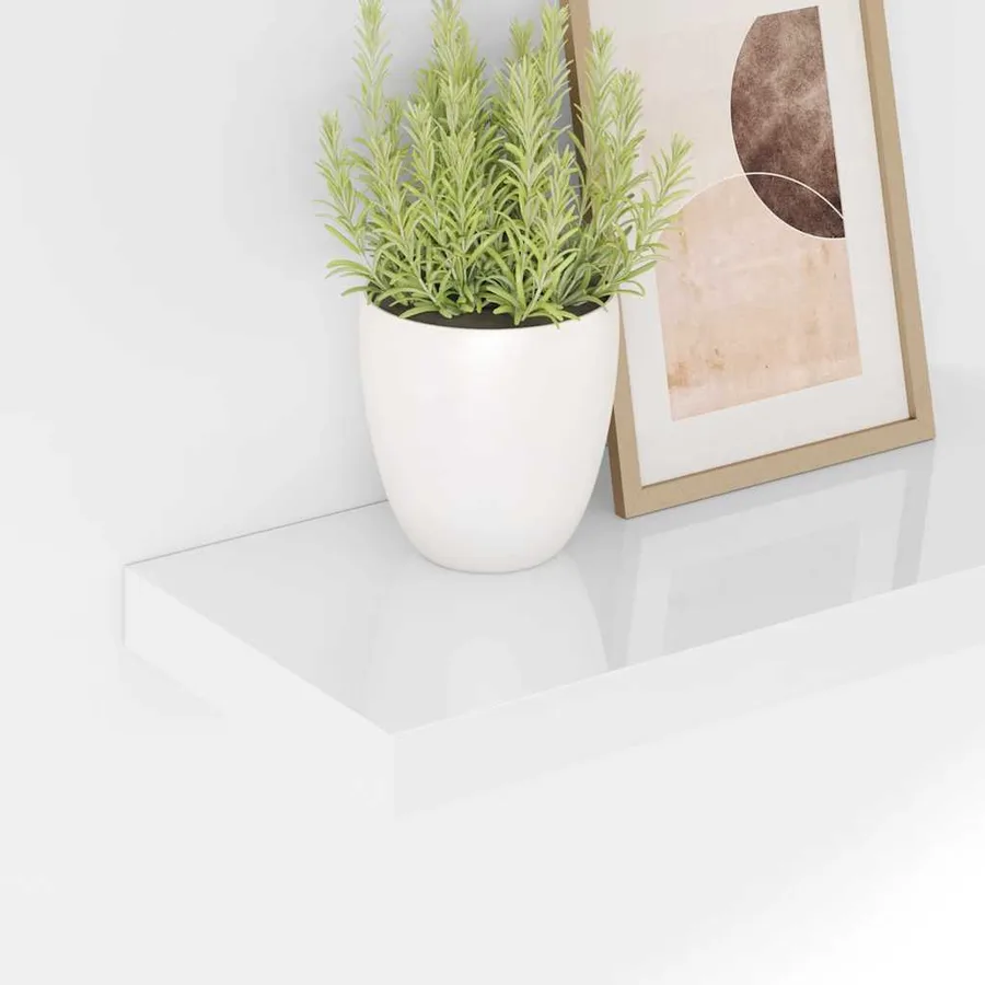 Étagère murale flottante 4 pcs Blanc brillant 50x23,5x3,8 cm MDF - 4
