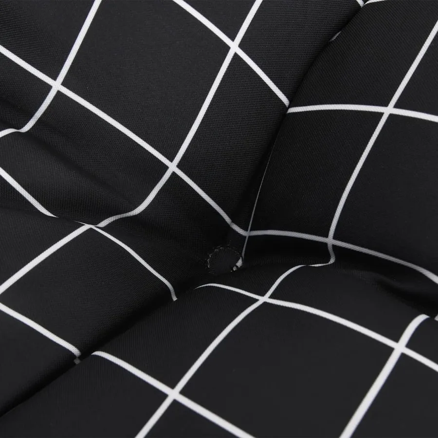 Coussin de palette motif à carreaux noir 60x60x12 cm tissu - 8