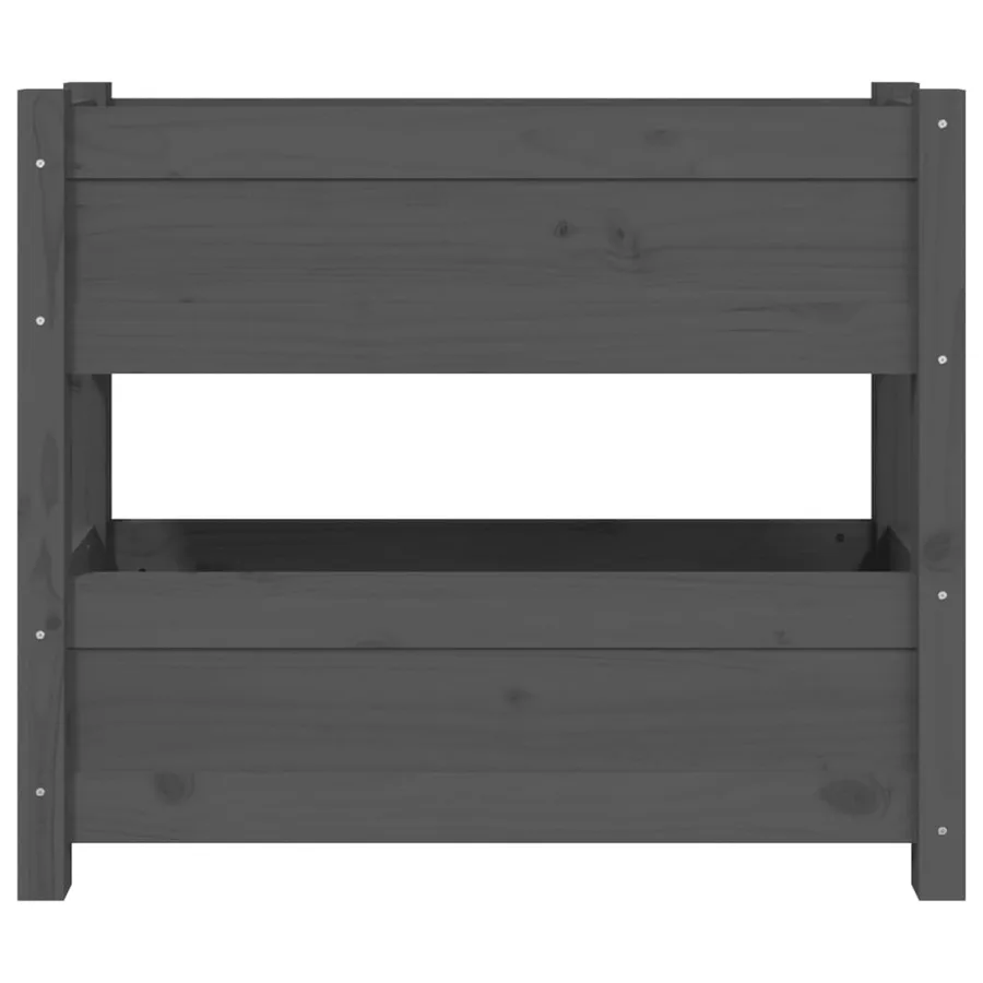 Jardinière Gris 77x25x66 cm Bois massif de pin - 5