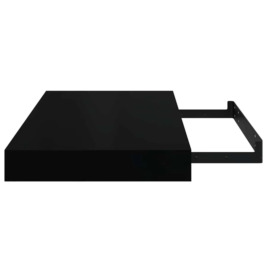Étagère murale flottante 2 pcs Noir brillant 40x23,5x3,8 cm MDF - 11