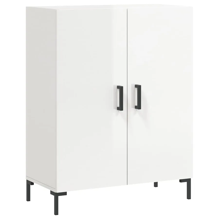 Buffet Blanc brillant 69,5x34x90 cm Bois d'ingénierie - 2