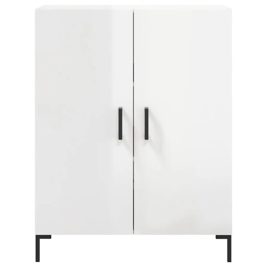 Buffet Blanc brillant 69,5x34x90 cm Bois d'ingénierie - 5