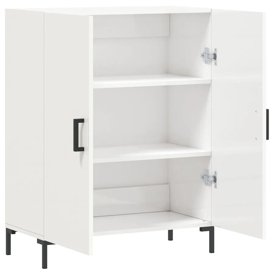 Buffet Blanc brillant 69,5x34x90 cm Bois d'ingénierie - 6