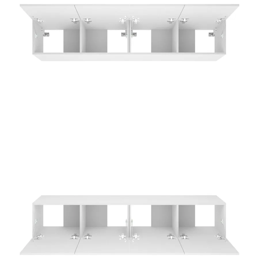 Meubles TV 4 pcs blanc 80x30x30 cm bois d'ingénierie - 6
